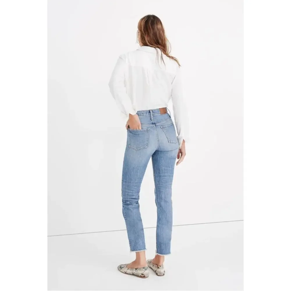 Madewell The Perfect Vintage Crop Jean in Enmore Wash‎ Raw Hem Edition Sz 25